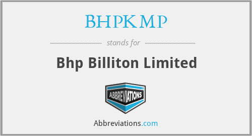 BHPKMP - Bhp Billiton Limited