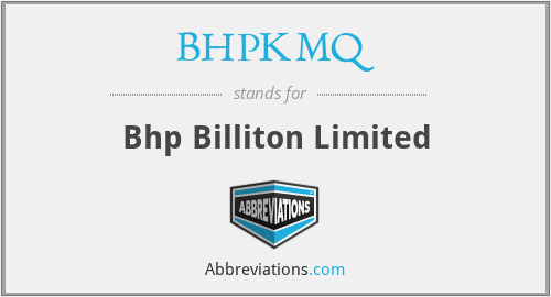 BHPKMQ - Bhp Billiton Limited