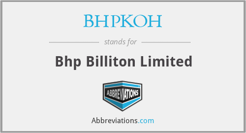 BHPKOH - Bhp Billiton Limited