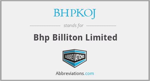 BHPKOJ - Bhp Billiton Limited