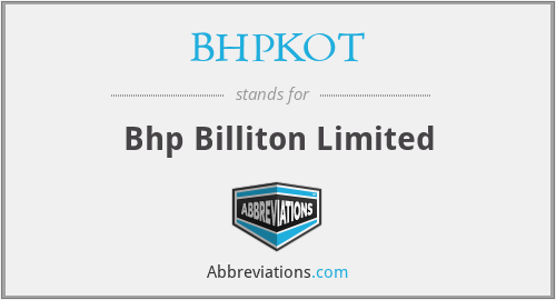 BHPKOT - Bhp Billiton Limited