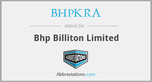 BHPKRA - Bhp Billiton Limited