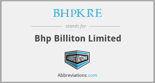 BHPKRE - Bhp Billiton Limited