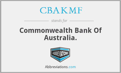 CBAKMF - Commonwealth Bank Of Australia.