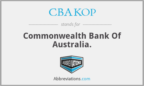 CBAKOP - Commonwealth Bank Of Australia.