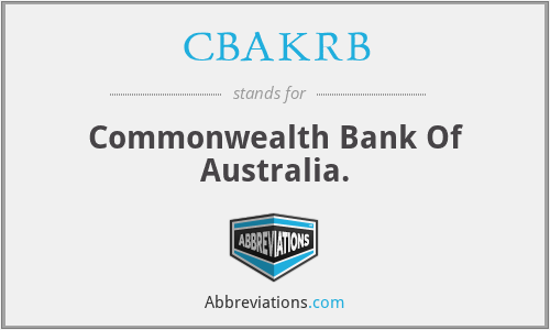 CBAKRB - Commonwealth Bank Of Australia.