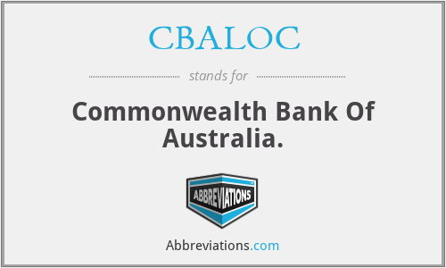 CBALOC - Commonwealth Bank Of Australia.