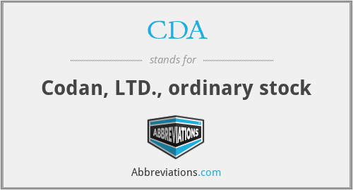 CDA - Codan, LTD., ordinary stock