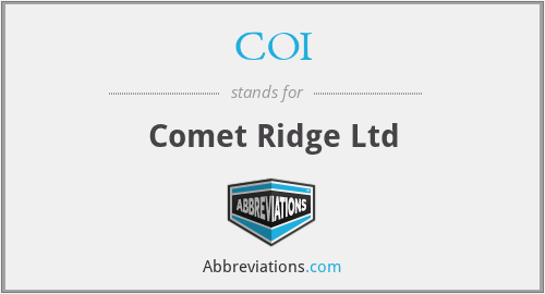 COI - Comet Ridge Ltd