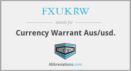 FXUKRW - Currency Warrant Aus/usd.