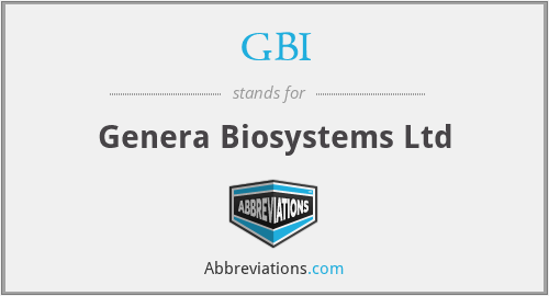 GBI - Genera Biosystems Ltd