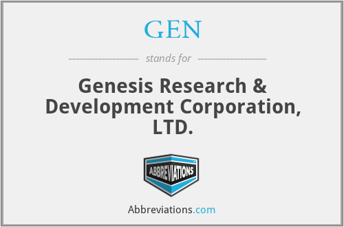 GEN - Genesis Research & Development Corporation, LTD.