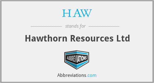 HAW - Hawthorn Resources Ltd