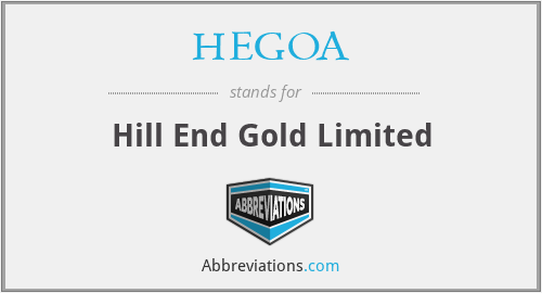HEGOA - Hill End Gold Limited