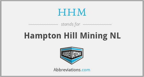 HHM - Hampton Hill Mining NL