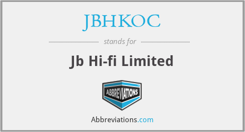JBHKOC - Jb Hi-fi Limited