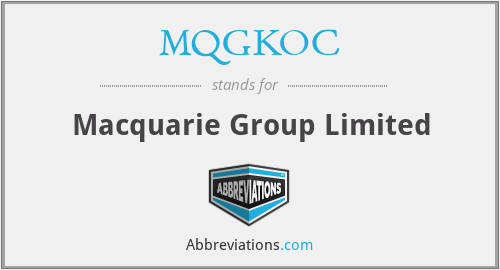 MQGKOC - Macquarie Group Limited