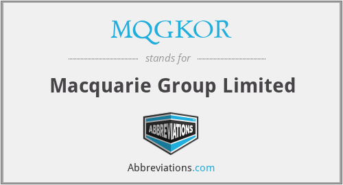 MQGKOR - Macquarie Group Limited