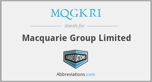 MQGKRI - Macquarie Group Limited