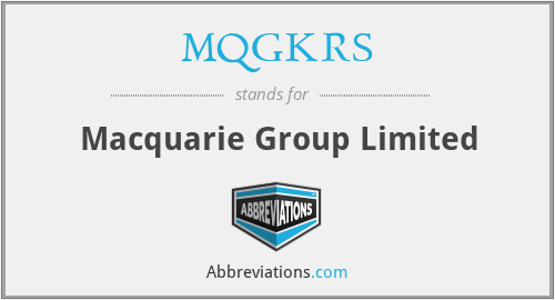 MQGKRS - Macquarie Group Limited