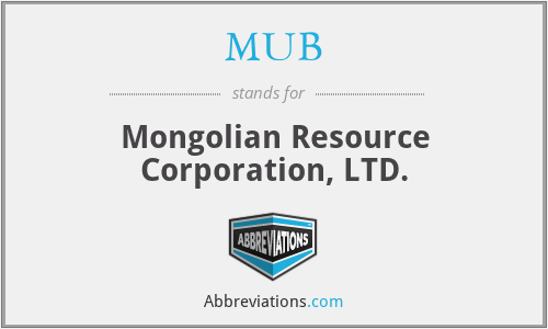 MUB - Mongolian Resource Corporation, LTD.