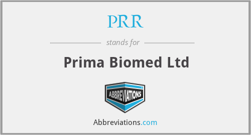 PRR - Prima Biomed Ltd