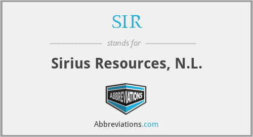 SIR - Sirius Resources, N.L.