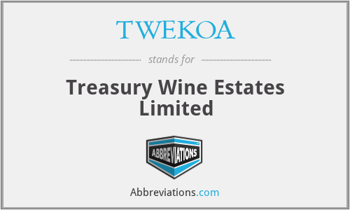 TWEKOA - Treasury Wine Estates Limited