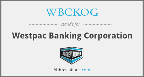 WBCKOG - Westpac Banking Corporation