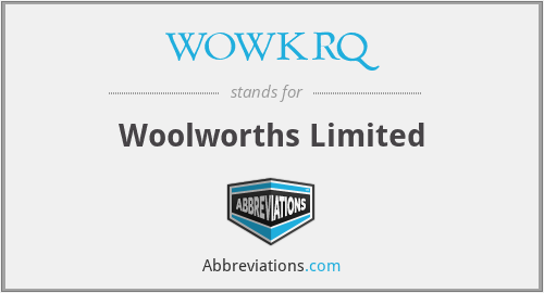 WOWKRQ - Woolworths Limited