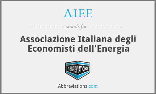 AIEE - Associazione Italiana degli Economisti dell'Energia