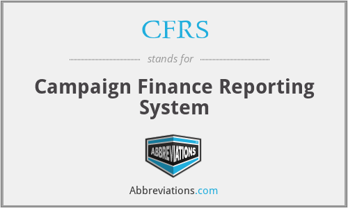 CFRS - Campaign Finance Reporting System