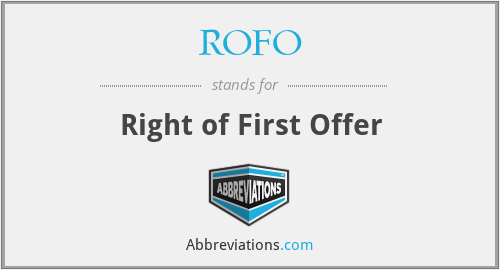 ROFO - Right of First Offer