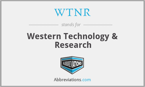 WTNR - Western Technology & Research