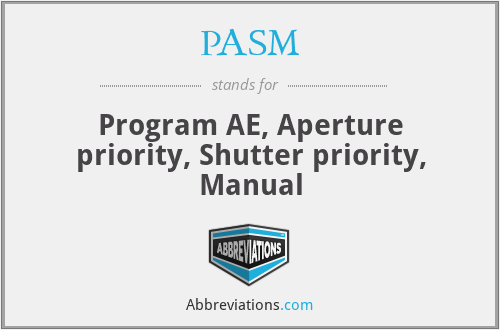 PASM - Program AE, Aperture priority, Shutter priority, Manual