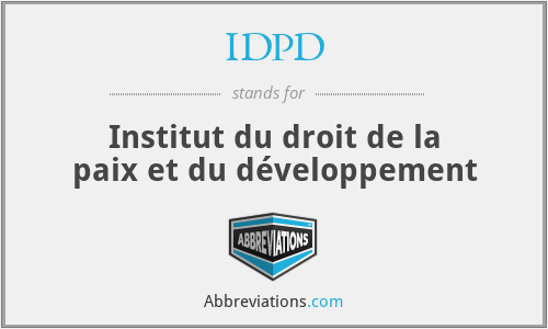 IDPD - Institut du droit de la paix et du développement