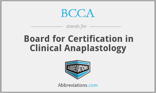 BCCA - Board for Certification in Clinical Anaplastology