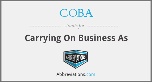 COBA - Carrying On Business As