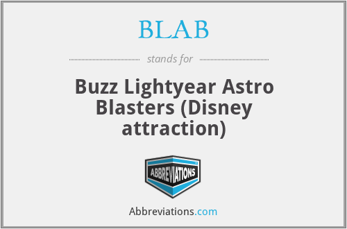 BLAB - Buzz Lightyear Astro Blasters (Disney attraction)