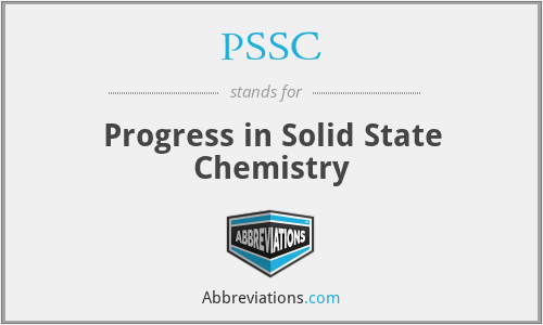 PSSC - Progress in Solid State Chemistry