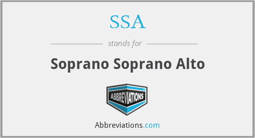 SSA - Soprano Soprano Alto