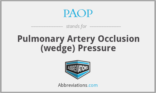 PAOP - Pulmonary Artery Occlusion (wedge) Pressure
