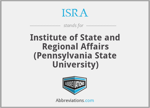ISRA - Institute of State and Regional Affairs (Pennsylvania State University)