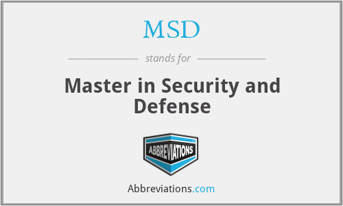MSD - Master in Security and Defense