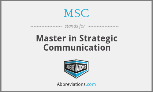 MSC - Master in Strategic Communication