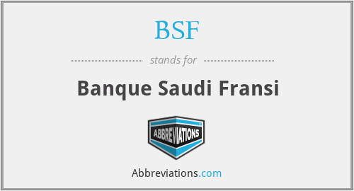 BSF - Banque Saudi Fransi