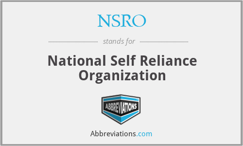 NSRO - National Self Reliance Organization
