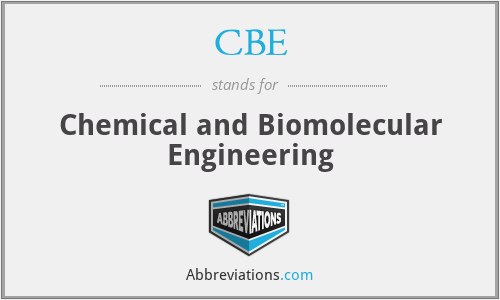 CBE - Chemical and Biomolecular Engineering