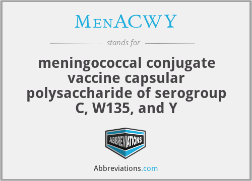 MenACWY - meningococcal conjugate vaccine capsular polysaccharide of serogroup C, W135, and Y