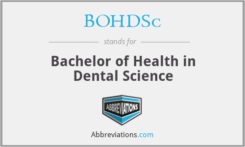 BOHDSc - Bachelor of Health in Dental Science